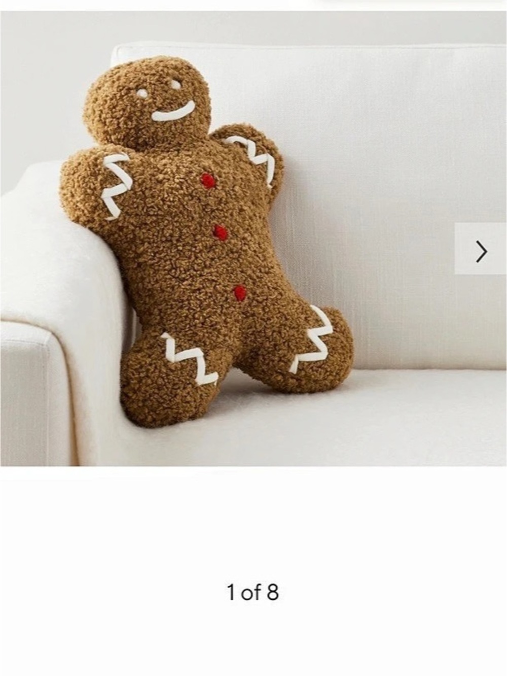 Pottery Barn Mr. Spice Gingerbread Shaped Pillow